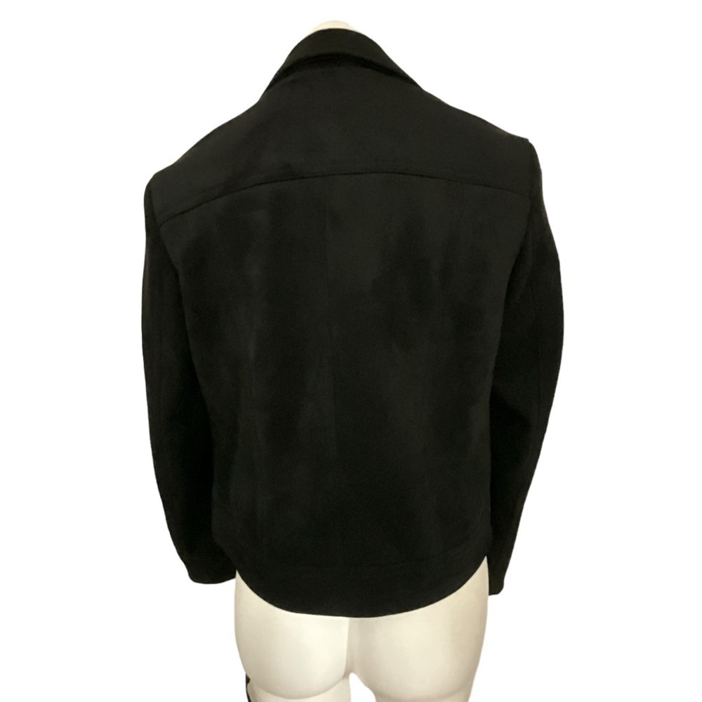 Philosophy Women Drape Front Moto Vegan Suede Jacket - Picture 3 of 13